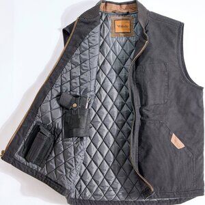 Concealed Carry Canvas Vest - Black | 4XL